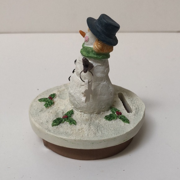 Snowman holding snowflakes Candle Topper - Picture 2 of 8